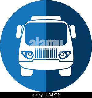 truck small cargo transportation blue circle Stock Vector