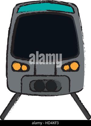 gray high speed train passenger rail road sketch Stock Vector