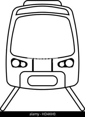 high speed train passenger rail road outline Stock Vector