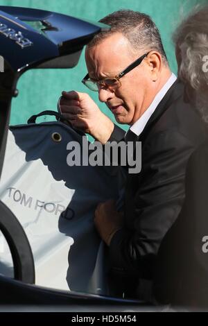 Tom Hanks seen arriving at the ABC studios for Jimmy Kimmel Live  Featuring: Tom Hanks Where: Los Angeles, California, United States When: 09 Sep 2016 Stock Photo