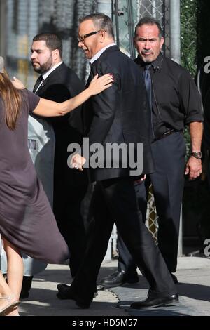 Tom Hanks seen arriving at the ABC studios for Jimmy Kimmel Live  Featuring: Tom Hanks Where: Los Angeles, California, United States When: 09 Sep 2016 Stock Photo