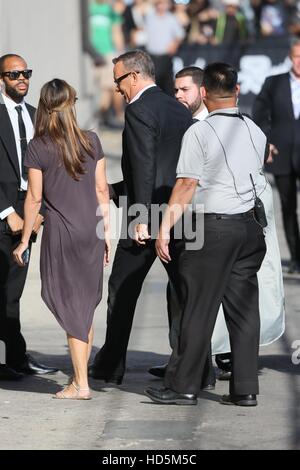 Tom Hanks seen arriving at the ABC studios for Jimmy Kimmel Live  Featuring: Tom Hanks Where: Los Angeles, California, United States When: 09 Sep 2016 Stock Photo