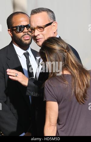 Tom Hanks seen arriving at the ABC studios for Jimmy Kimmel Live  Featuring: Tom Hanks Where: Los Angeles, California, United States When: 09 Sep 2016 Stock Photo