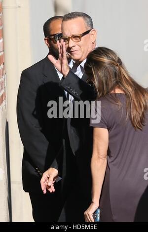 Tom Hanks seen arriving at the ABC studios for Jimmy Kimmel Live  Featuring: Tom Hanks Where: Los Angeles, California, United States When: 09 Sep 2016 Stock Photo