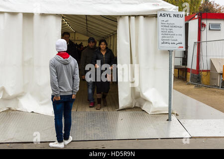 BERLIN - OCTOBER 30, 2015: Centre for the reception and registration of refugees - LaGeSo. Stock Photo