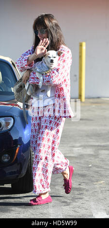 Selma Blair takes her pooch to CVS wearing a colorful pants and jacket  Featuring: Selma Blair Where: Los Angeles, California, United States When: 10 Sep 2016 Stock Photo