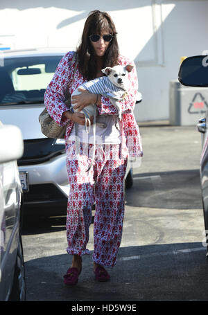 Selma Blair takes her pooch to CVS wearing a colorful pants and jacket  Featuring: Selma Blair Where: Los Angeles, California, United States When: 10 Sep 2016 Stock Photo