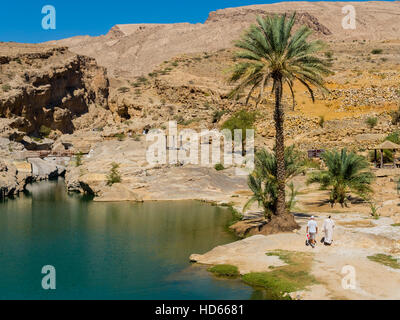 Wadi Bani Khalid, freshwater lake, Sharqiya Region, Muqal, Oman Stock Photo