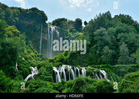 Man-made waterfall, Marmore Waterfalls, Cascate delle Marmore, Umbria, Italy Stock Photo