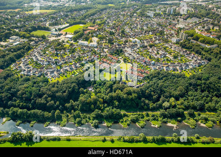 Garden City Hüttenau, workers' settlement Henrichshütte, Hattingen, Ruhr, North Rhine-Westphalia, Germany Stock Photo