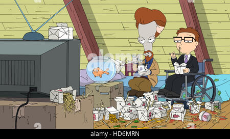 AMERICAN DAD, (from left): Klaus Heissler (the fish), Hayley Smith
