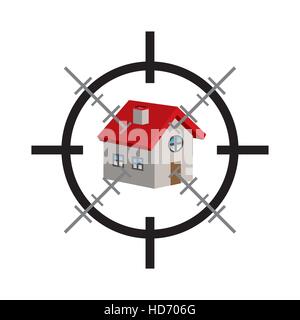crosshair on a 3d house vector Stock Vector