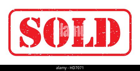 red sold stamp logo Stock Vector