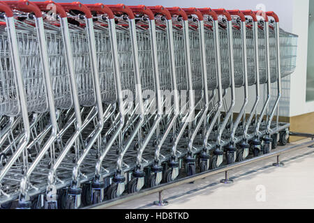 a number of shopping carts Stock Photo