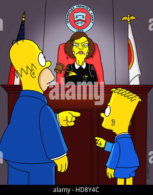 THE SIMPSONS, Homer & Bart, in court, 1989-present. TM and Copyright ...