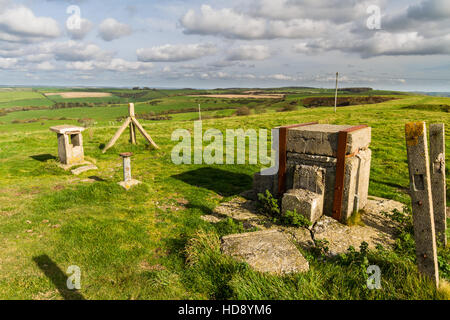 Royal Observer Corps post, Cold War underground bunker to monitor after nuclear attack. Abbotsbury, Dorset, England, United Kingdom. Stock Photo