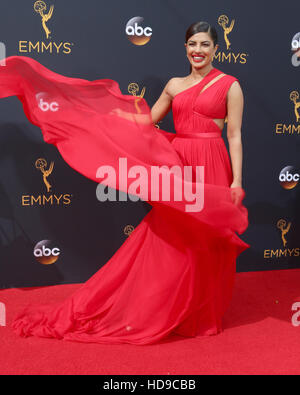 2016 Primetime Emmy Awards - Arrivals at the Microsoft Theater on September 18, 2016 in Los Angeles, CA  Featuring: Priyanka Chopra Where: Los Angeles, California, United States When: 19 Sep 2016 Stock Photo
