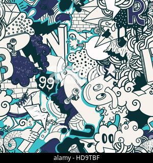 Graffiti colorful seamless pattern Stock Vector