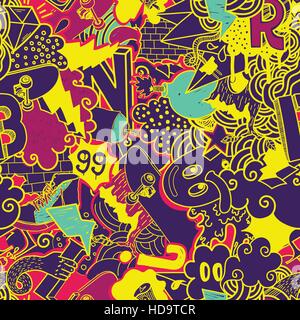 Graffiti colorful seamless pattern Stock Vector
