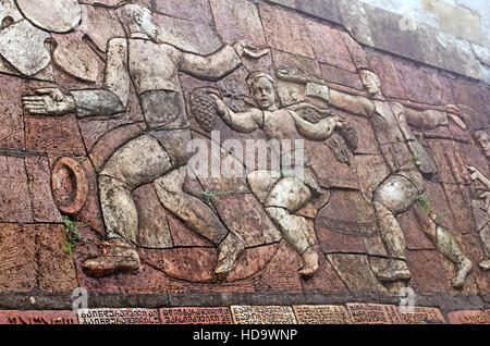 World War II memorial on the wall in Sighnaghi town in Kakheti region of Georgia Stock Photo