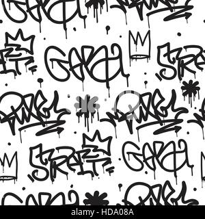 Graffiti background seamless pattern Stock Vector