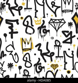 Graffiti background seamless pattern Stock Vector