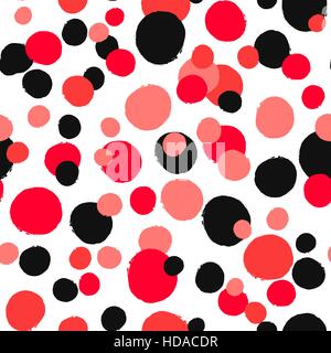 Dots Pattern Chaotic Black Red Background Stock Vector Art ...