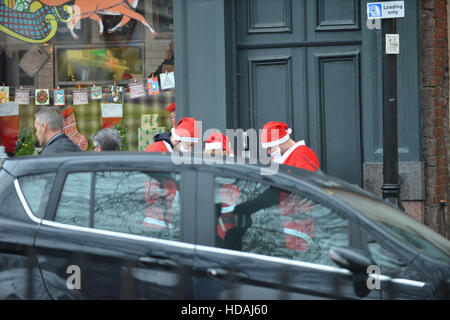 London, UK. 10th Dec, 2016. Santacon London with hundreds of people dressed as Santa, Reindeer and Elves. Stock Photo