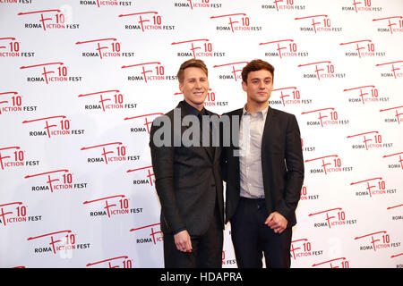 Rome, Italy. 10th December, 2016. Dustin Lance Black and Tom Daley attend the 'When We Rise' red carpet during the Roma Fiction Fest 2016 at The Space Moderno on December 10, 2016 in Rome, Italy. Credit:  Fulvio Dalfelli/Alamy Live News Stock Photo