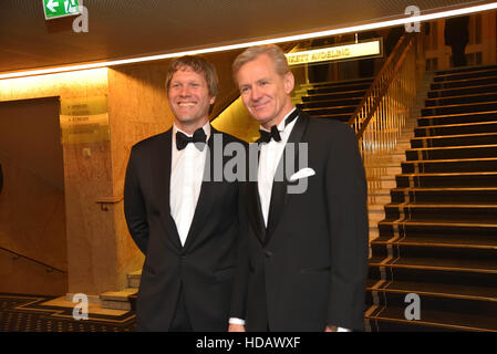 December 10, 2016 - Colombia President Juan Manuel Santos and his family attend the Grand Hotel Oslo Nobel Peace Prize Banquet, a banquet which was also attended by a number of political and business celebrities as well as by some former victims of the Colombian civil war (Credit Image: © Abdelwaheb Omar/ImagesLive via ZUMA Wire) Stock Photo