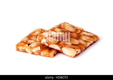 Indian sweet brittle bars isolated over white Stock Photo