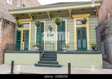 The historic Casa de Felicidad on Dumaine Street in the French Quarter of New Orleans, Louisiana. Stock Photo