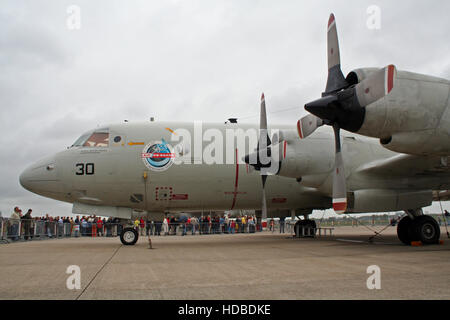 A U.S. Navy P-3 Orion anti-submarine aircraft, based on the Lockheed L ...