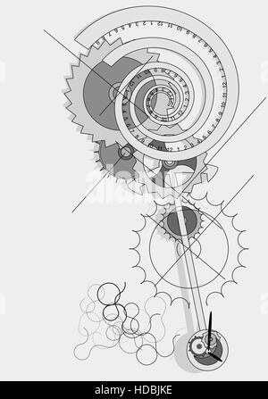 Pendulum concept, abstract clock in moviment Stock Vector