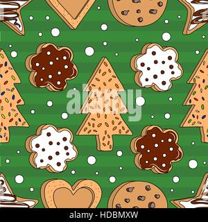 Seamless pattern with cookies Stock Vector