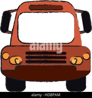 drawing bus public transport city front view Stock Vector