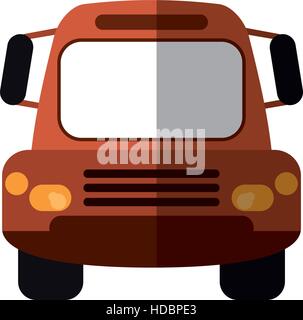 bus public transport city front view with shadow Stock Vector