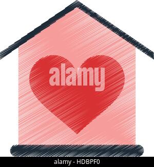 cartoon house love heart beauitful card Stock Vector Image & Art - Alamy