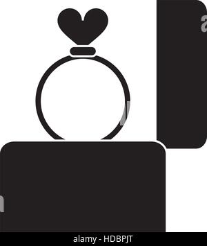 silhouette hand hold engagement box with ring Stock Vector