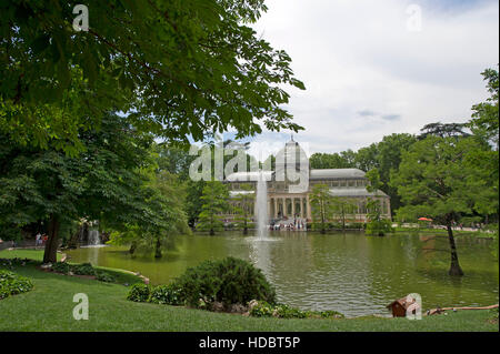 Crystal Palace in Buen Retiro Park in Madrid Stock Photo