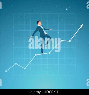 Business concept vector illustration. Growth, balance, success concept. Elements are layered separately in vector file. Stock Vector