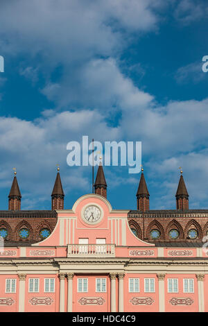 View to the town hall in Rostock, Germany Stock Photo