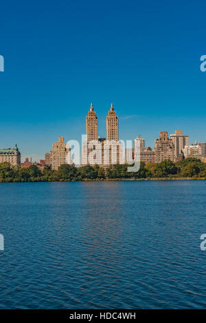 View at New York City Uptown skyline at the afternoon photographed from the sea Stock Photo