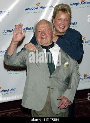 Actor Mickey Rooney and his wife Jan Chamberlain arrive at the 3rd Annual Adopt-A-Minefield benefit in Los Angeles on Tuesday,  23 September 2003. Paul McCartney and his wife, Heather Mills McCartney hosted the event which raises money to clear minefields and provides aid to people injured by landmines.  Photo credit: Francis Specker Stock Photo