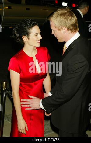 Jennifer Connelly and her husband Paul Bettany at a screening of the film 'Master and Commander: The Far Side of the World,' at the Academy of Motion Picture Arts & Sciences in Beverly Hills, Calif., Tuesday, Nov. 11, 2003.   Photo credit: Francis Specker Stock Photo
