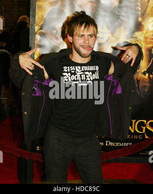 Actor Dominic Monaghan  at the North American premiere of the film, 'The Lord of the Rings: The Return of the King' in Los Angeles, 03 December  2003. Photo credit: Francis Specker Stock Photo