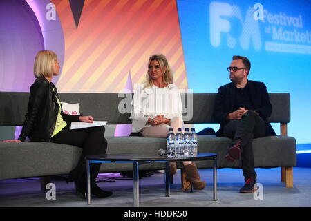 Katie Price addresses delegates at the Festival of Marketing at Tobacco Dock in London  Featuring: Katie Price Where: London, United Kingdom When: 06 Oct 2016 Stock Photo