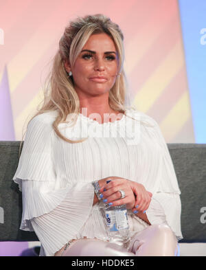 Katie Price addresses delegates at the Festival of Marketing at the Tobacco Dock in London  Featuring: Katie Price Where: London, United Kingdom When: 06 Oct 2016 Stock Photo