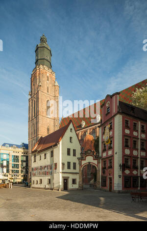 St Elizabeth church in Wroclaw old town, Poland. Stock Photo