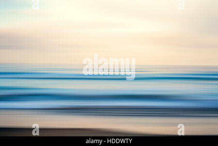beach and ocean view, motion blur, defocused sea. Stock Photo